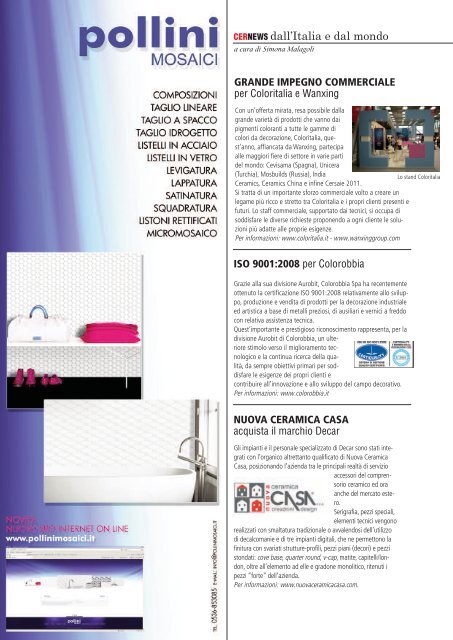 Cer il giornale della Ceramica n. 325 - Confindustria Ceramica