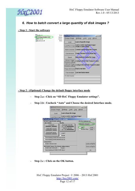 HXC Floppy Software manual - HxC Floppy Emulator