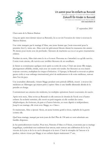 Rapport - Un avenir pour les enfants au Burundi