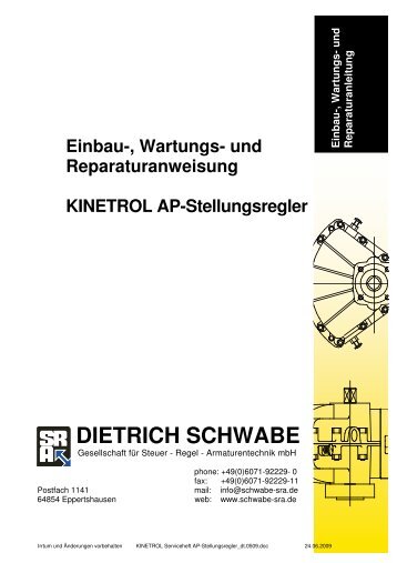 Betriebsanleitung KINETROL AP-Stellungsregler - Schwabe