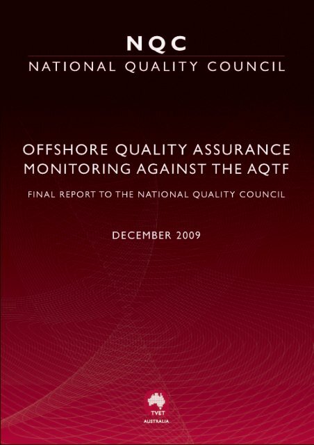 Offshore Quality Assurance - National Skills Standards Council