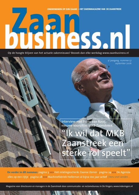 Ã¢Â€ÂœIk wil dat MKB Zaanstreek een sterke rol speeltÃ¢Â€Â - Zaanbusiness