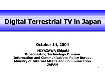 Digital Terrestrial TV in Japan - DiBEG
