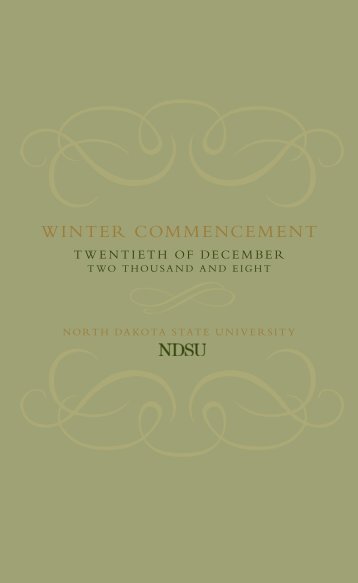 NDSU Winter Commencement Ceremony Program -- December 2008