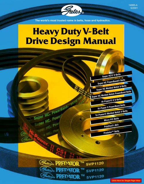 Gates Heavy Duty V-Belt Drive Design Manual 14995-A