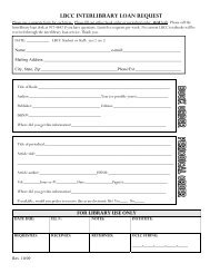 Interlibrary Loan Form