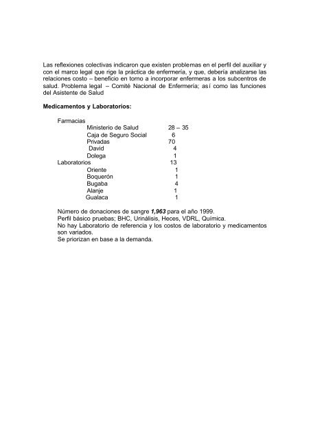 ChiriquÃ­ - DariÃ©n - Ngobe - Herrera - Ministerio de Salud