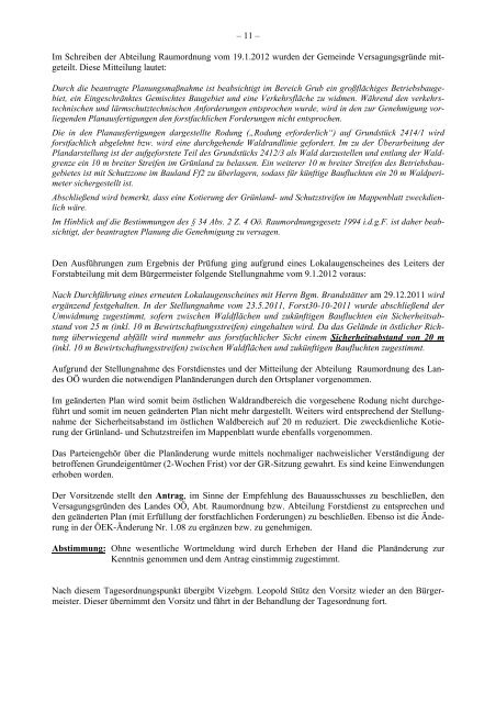 1. Gemeinderatssitzung vom 22. März 2012 (615 KB) - .PDF - Lasberg