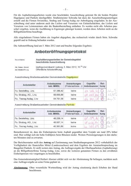 1. Gemeinderatssitzung vom 22. März 2012 (615 KB) - .PDF - Lasberg