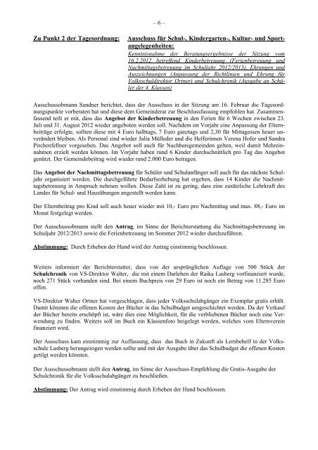 1. Gemeinderatssitzung vom 22. März 2012 (615 KB) - .PDF - Lasberg