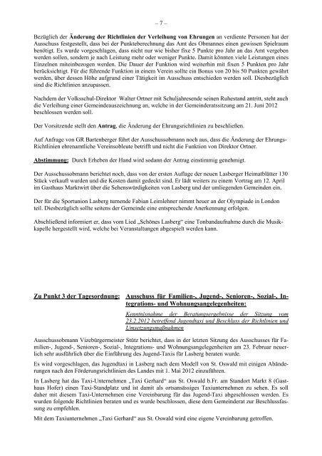 1. Gemeinderatssitzung vom 22. März 2012 (615 KB) - .PDF - Lasberg