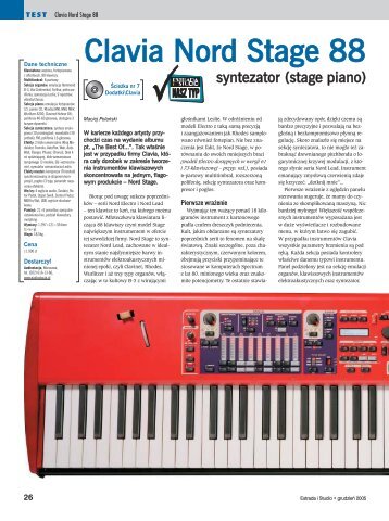 Clavia Nord Stage 88 - Audiostacja