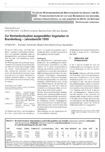 Naturschutz und Landschaftspflege in Brandenburg - LUGV