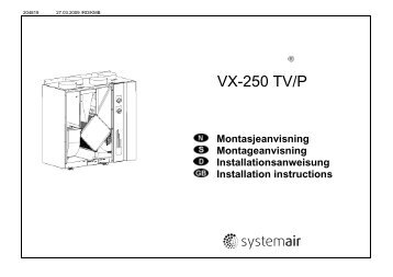 Air Handling Unit Systemair VX 250 TV/P Installation manual