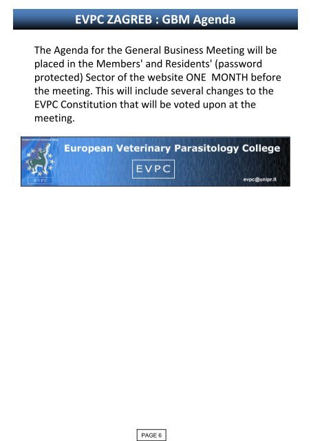 April 2011 - European Veterinary Parasitology College