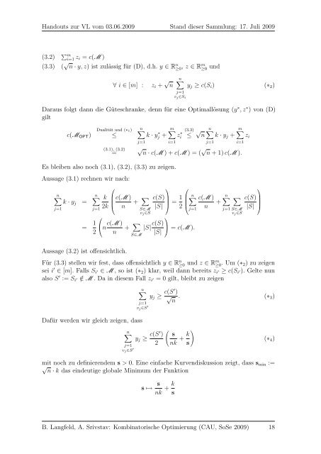 Kombinatorische Optimierung Approximation und Randomisierung ...