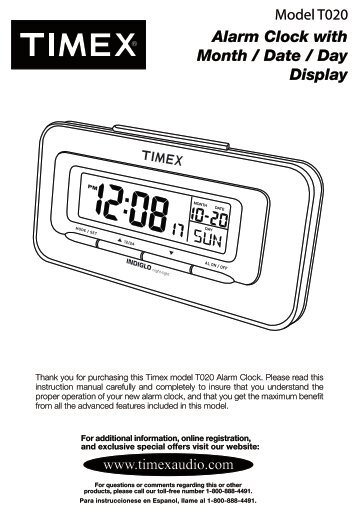 Alarm Clock with Month / Date / Day Display - TIMEX Audio