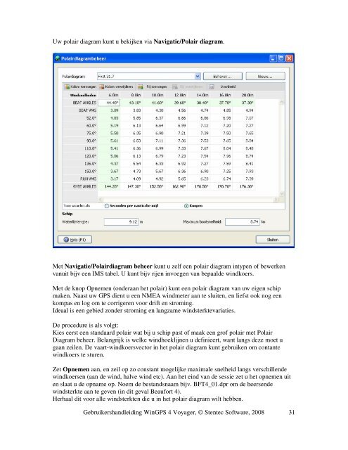 WinGPS 4 Voyager Gebruikershandleiding - Stentec