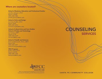 Counseling Services Brochure - Santa Fe Community College