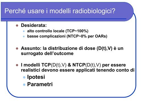 L'impiego di modelli radiobiologici in radioterapia con fasci ... - Enea