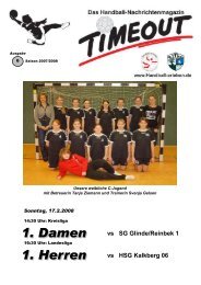 vs SG Glinde/Reinbek 1 vs HSG Kalkberg 06 - Handballabteilung Vfl ...