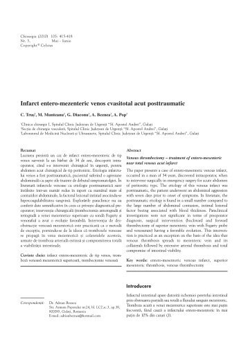 Infarct entero-mezenteric venos cvasitotal acut ... - Chirurgia