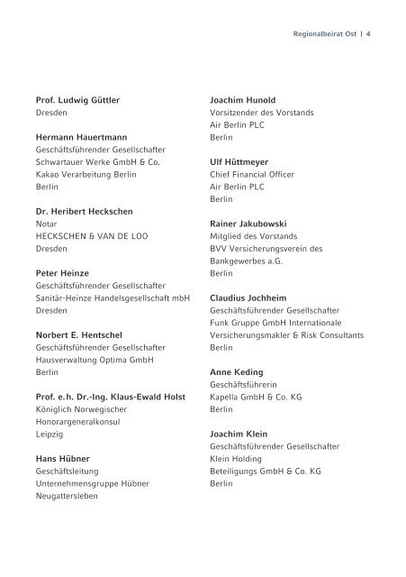 Regionalbeirat Ost - Commerzbank