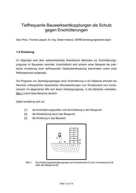 Tieffrequente Bauwerksentkopplungen als Schutz gegen - bei GERB