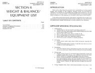 Section 6 Weight and Balance, Equipment List - Langley Flying School