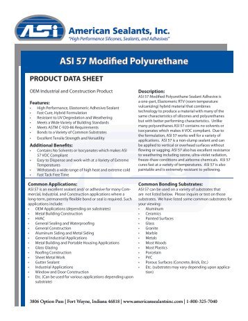 ASI 57 Modified Polyurethane - American Sealants, Inc.