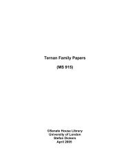 Ternan Family Papers - Senate House Libraries - University of London