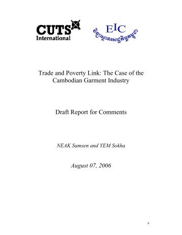 Trade and Poverty Link: The Case of the Cambodian ... - cuts citee