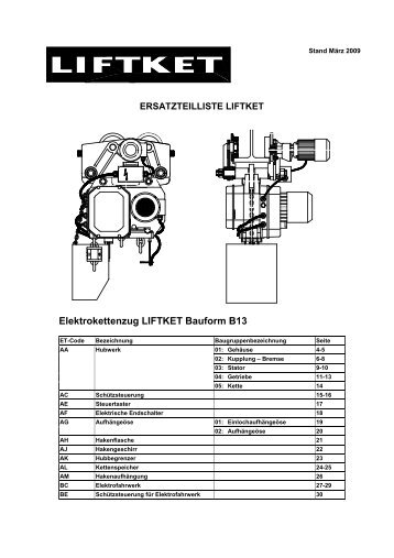 Elektrokettenzug LIFTKET Bauform B13 - liftket.de