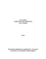 View Syllabus - Western Nebraska Community College