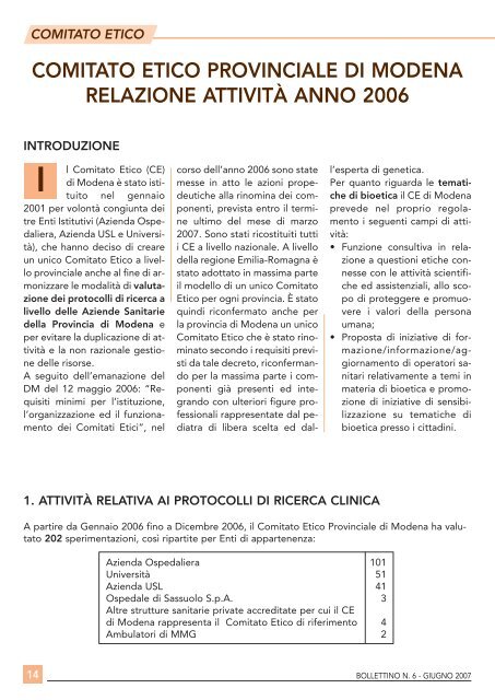 Giugno 2007 (pdf - 488 KB) - Ordine Provinciale dei Medici ...