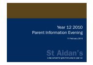 2010 Yr 12 Parent Eve.pdf - St Aidan's Anglican Girls' School