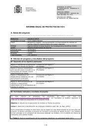 INFORME ANUAL DE PROYECTOS DE I+D+i A. Datos del proyecto ...