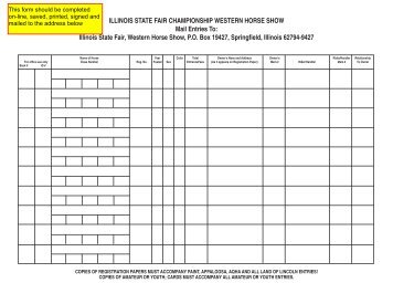 Western Horse Show Entry Form - Illinois Department of Agriculture