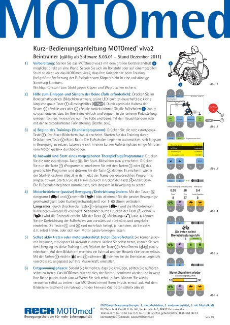 Kurzbedienungsanleitung MOTOmed viva2 (PDF)