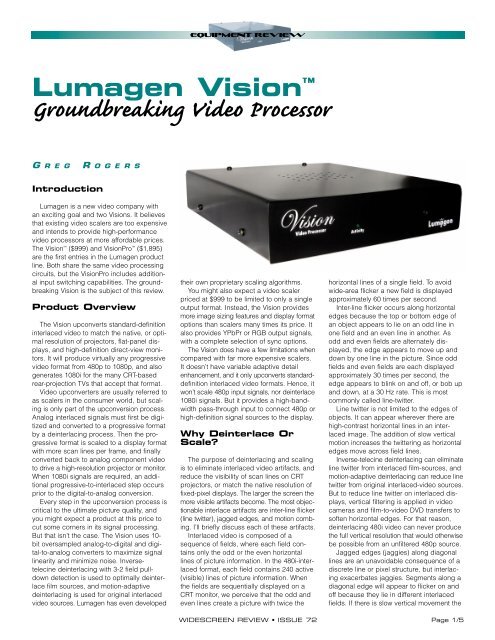 Groundbreaking Video Processor - Lumagen