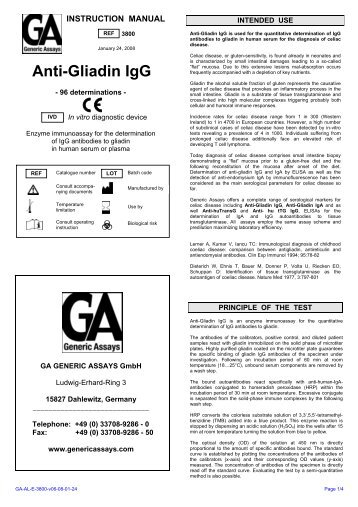 Anti-Gliadin IgG - GA Generic Assays GmbH