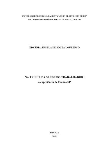 NA TRILHA DA SAÚDE DO TRABALHADOR: a experiência ... - Unesp