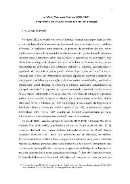 A EdiÃ§Ã£o Quinzenal Ilustrada (1897-1898): a experiÃªncia ... - IEL