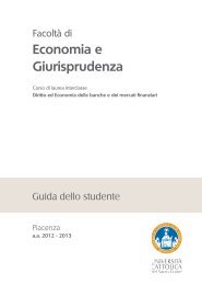 Economia e Giurisprudenza - Sede di Piacenza - UniversitÃ  ...