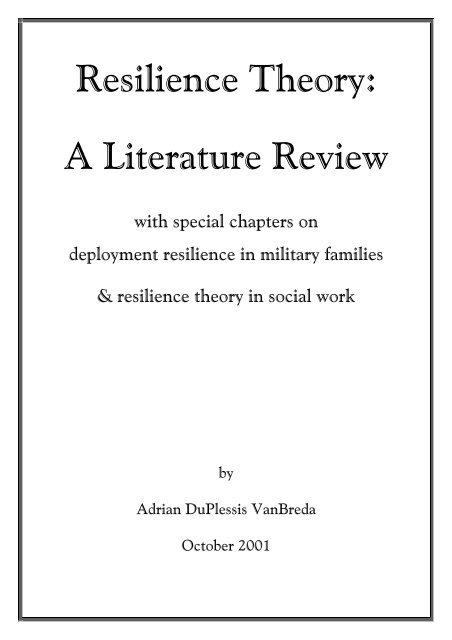 resilience theory a literature review