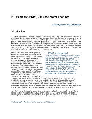 PCI Express* (PCIe*) 3.0 Accelerator Features - Intel