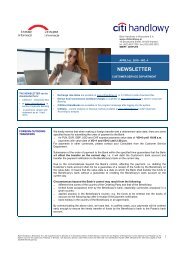 NEWSLETTER - Citibank Handlowy