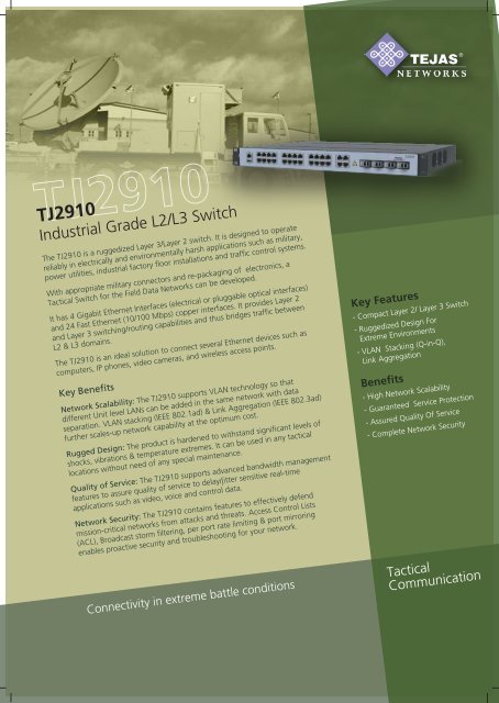 Compact switch and router with advanced quality ... - Tejas Networks