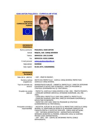 IOAN ANTON PAULESCU - CURRICULUM VITAE