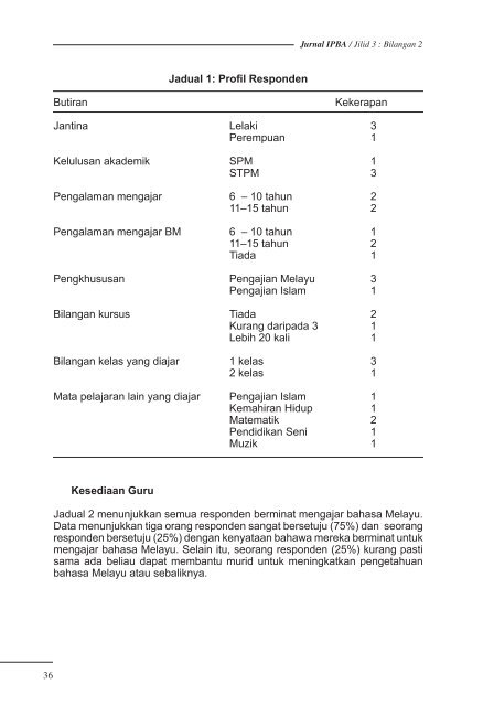 pelaksanaan pengajaran dan pembelajaran bahasa melayu: kajian ...